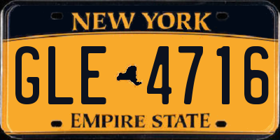 NY license plate GLE4716
