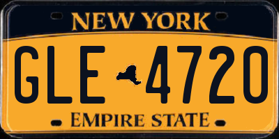 NY license plate GLE4720