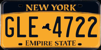 NY license plate GLE4722