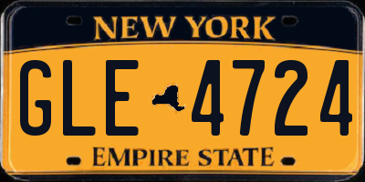NY license plate GLE4724