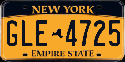 NY license plate GLE4725