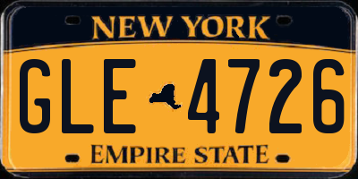 NY license plate GLE4726