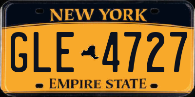 NY license plate GLE4727