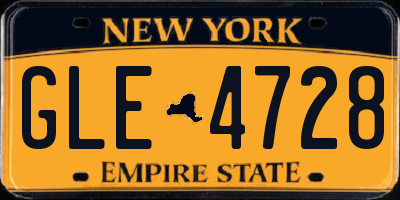 NY license plate GLE4728
