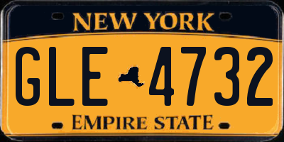 NY license plate GLE4732