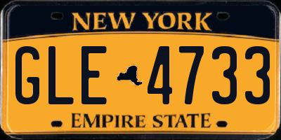 NY license plate GLE4733
