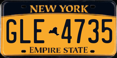 NY license plate GLE4735