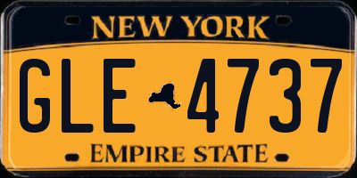 NY license plate GLE4737