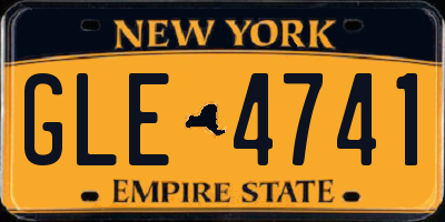 NY license plate GLE4741
