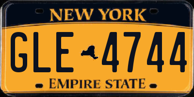NY license plate GLE4744