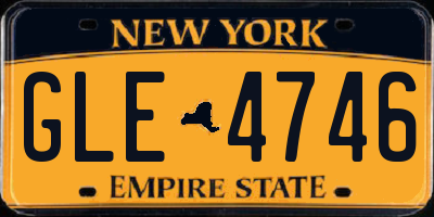 NY license plate GLE4746