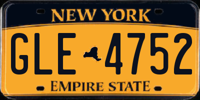 NY license plate GLE4752