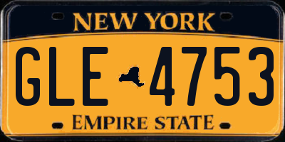 NY license plate GLE4753