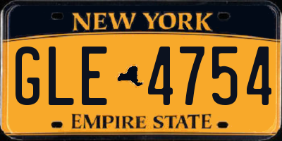 NY license plate GLE4754