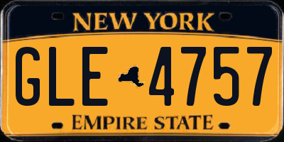 NY license plate GLE4757