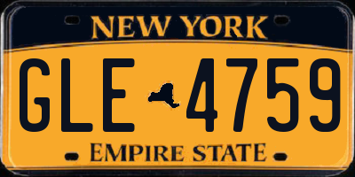 NY license plate GLE4759