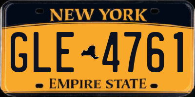 NY license plate GLE4761