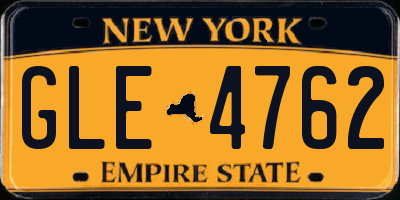 NY license plate GLE4762