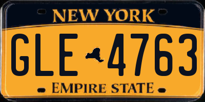 NY license plate GLE4763