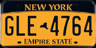 NY license plate GLE4764