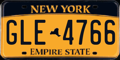 NY license plate GLE4766