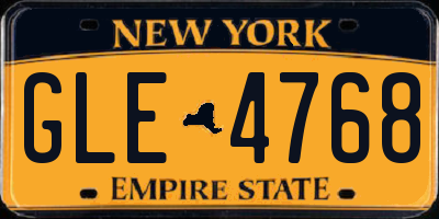 NY license plate GLE4768