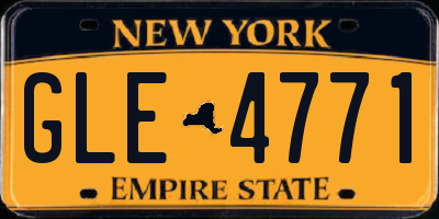 NY license plate GLE4771