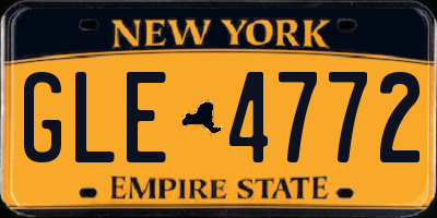 NY license plate GLE4772