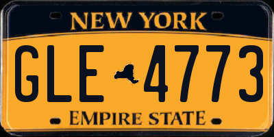 NY license plate GLE4773