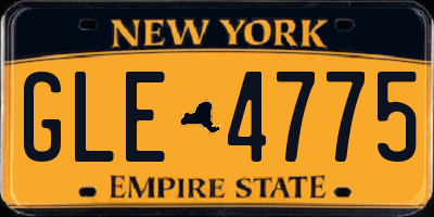 NY license plate GLE4775