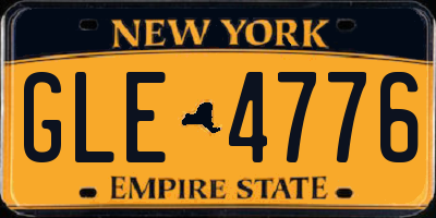 NY license plate GLE4776