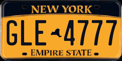 NY license plate GLE4777