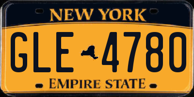NY license plate GLE4780