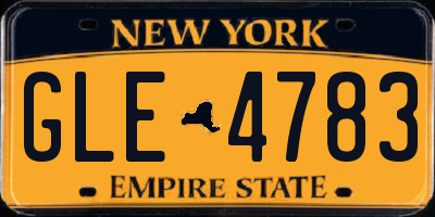 NY license plate GLE4783