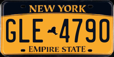 NY license plate GLE4790