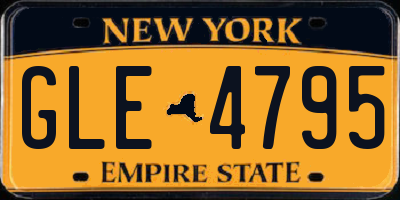 NY license plate GLE4795
