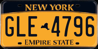 NY license plate GLE4796