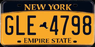 NY license plate GLE4798