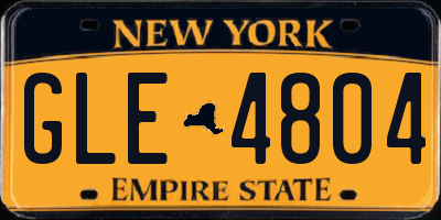 NY license plate GLE4804