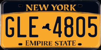 NY license plate GLE4805