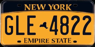 NY license plate GLE4822