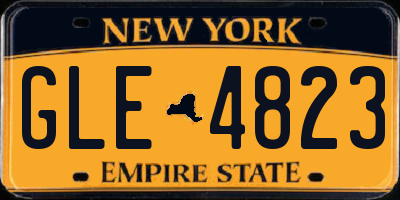 NY license plate GLE4823