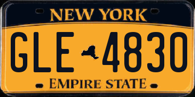 NY license plate GLE4830