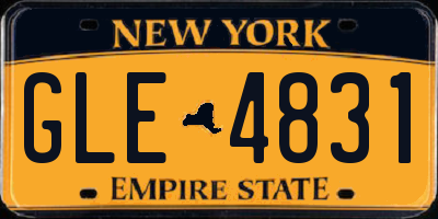 NY license plate GLE4831