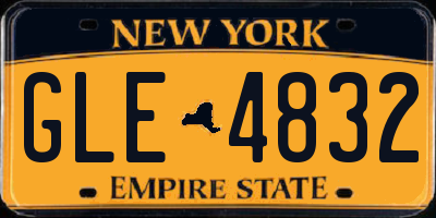 NY license plate GLE4832