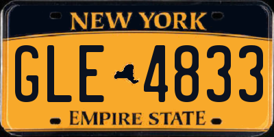 NY license plate GLE4833