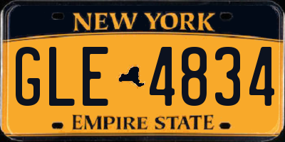 NY license plate GLE4834