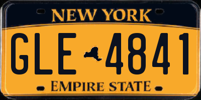 NY license plate GLE4841