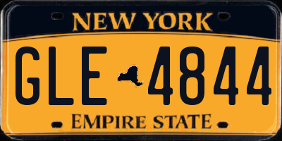 NY license plate GLE4844
