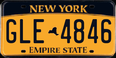 NY license plate GLE4846